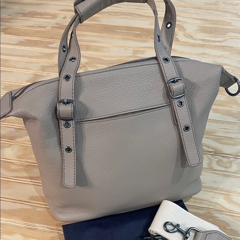 Lucky Brand Taupe Leather Tote NWT - Picture 2 of 4